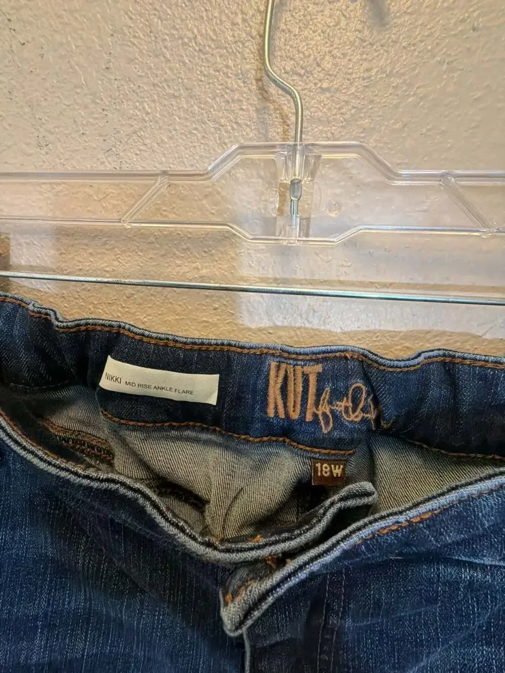 KUT from the Kloth Crop Dark Wash Denim Jeans with Frayed Hem